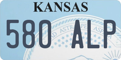 KS license plate 580ALP