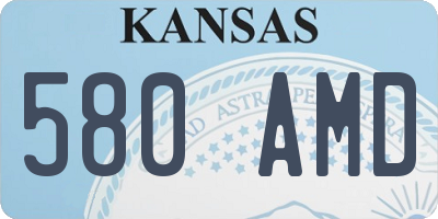 KS license plate 580AMD