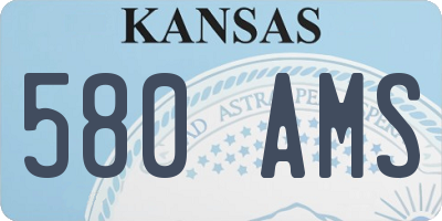 KS license plate 580AMS