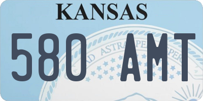 KS license plate 580AMT