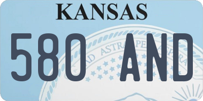 KS license plate 580AND