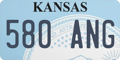 KS license plate 580ANG