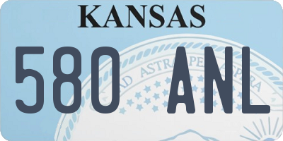 KS license plate 580ANL