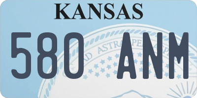 KS license plate 580ANM