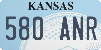 KS license plate 580ANR
