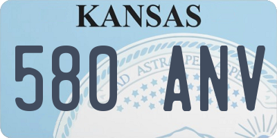 KS license plate 580ANV