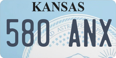 KS license plate 580ANX