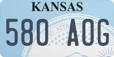 KS license plate 580AOG