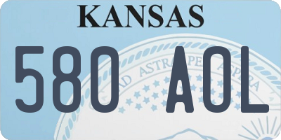 KS license plate 580AOL