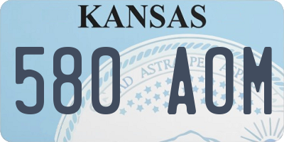 KS license plate 580AOM