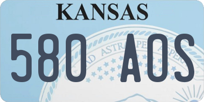 KS license plate 580AOS