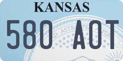 KS license plate 580AOT
