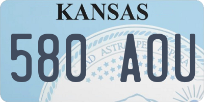 KS license plate 580AOU