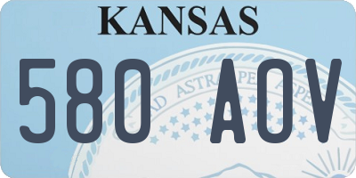 KS license plate 580AOV