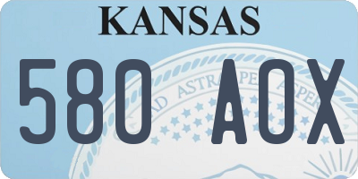 KS license plate 580AOX