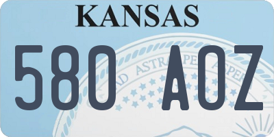KS license plate 580AOZ