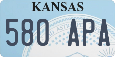 KS license plate 580APA