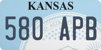 KS license plate 580APB
