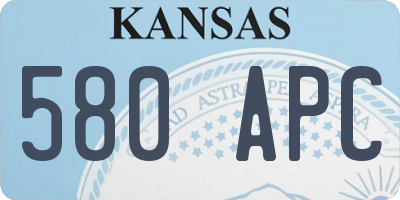 KS license plate 580APC