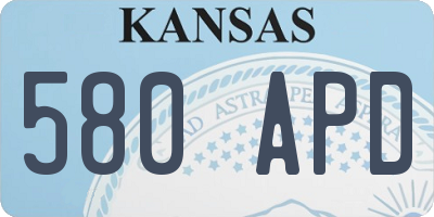 KS license plate 580APD