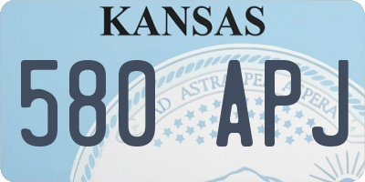 KS license plate 580APJ