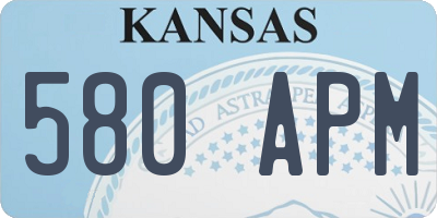 KS license plate 580APM