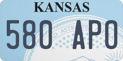 KS license plate 580APO