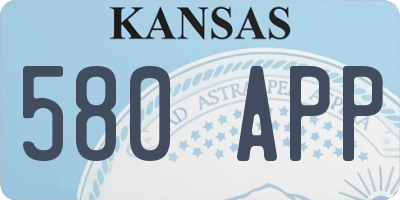 KS license plate 580APP