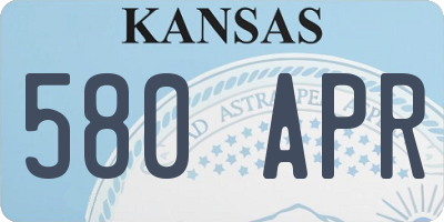 KS license plate 580APR