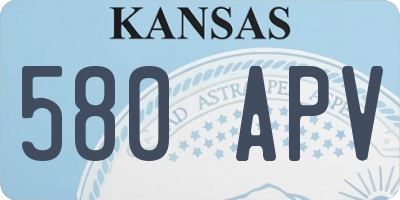 KS license plate 580APV
