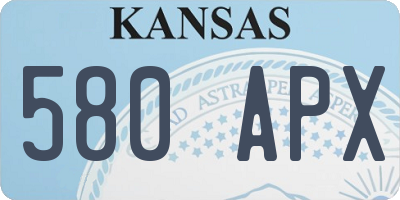 KS license plate 580APX
