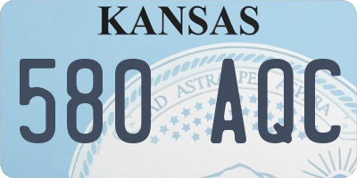 KS license plate 580AQC