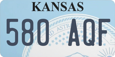 KS license plate 580AQF
