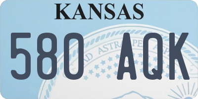 KS license plate 580AQK