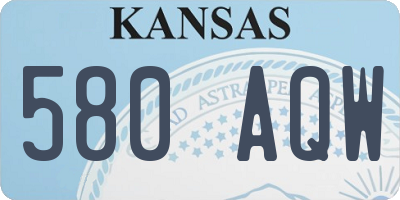 KS license plate 580AQW