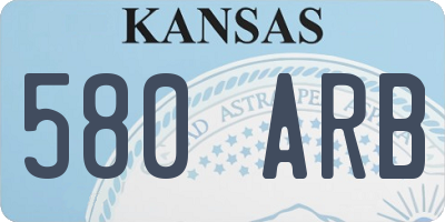 KS license plate 580ARB