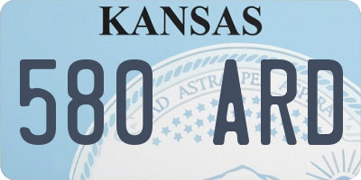 KS license plate 580ARD