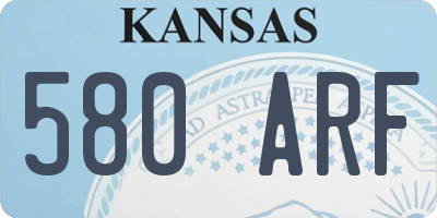 KS license plate 580ARF