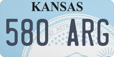 KS license plate 580ARG