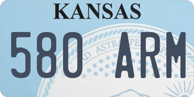 KS license plate 580ARM