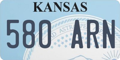 KS license plate 580ARN