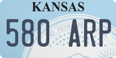 KS license plate 580ARP