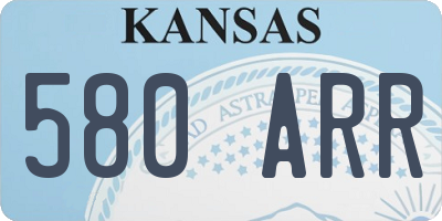 KS license plate 580ARR