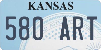 KS license plate 580ART