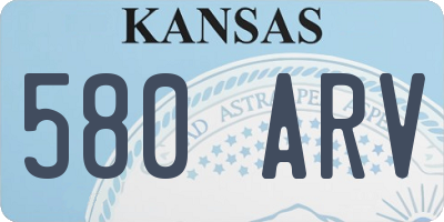 KS license plate 580ARV