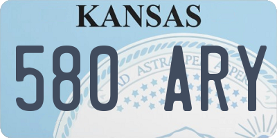 KS license plate 580ARY
