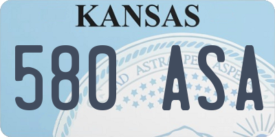 KS license plate 580ASA