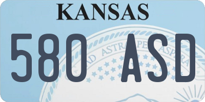 KS license plate 580ASD