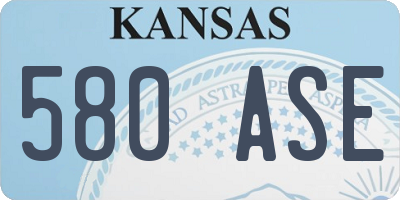 KS license plate 580ASE