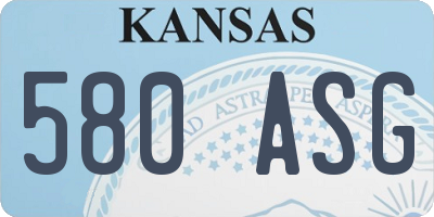 KS license plate 580ASG